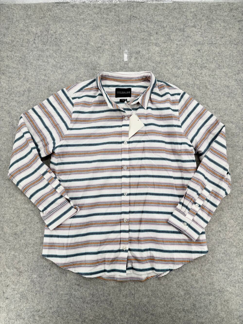 NWT Wildfang Essential Striped Long Sleeve Flannel Button-Up Shirt Size 1X